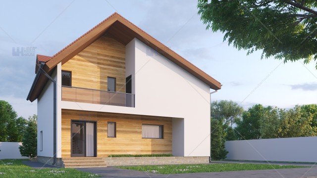 Proiect casa cu mansarda (124 mp) - Reyna Proiect casa cu mansarda (124 mp) - Reyna